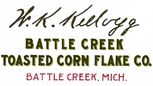 W.K. Kellogg Battle Creek Toasted Corn Flake Co. Logo 1906