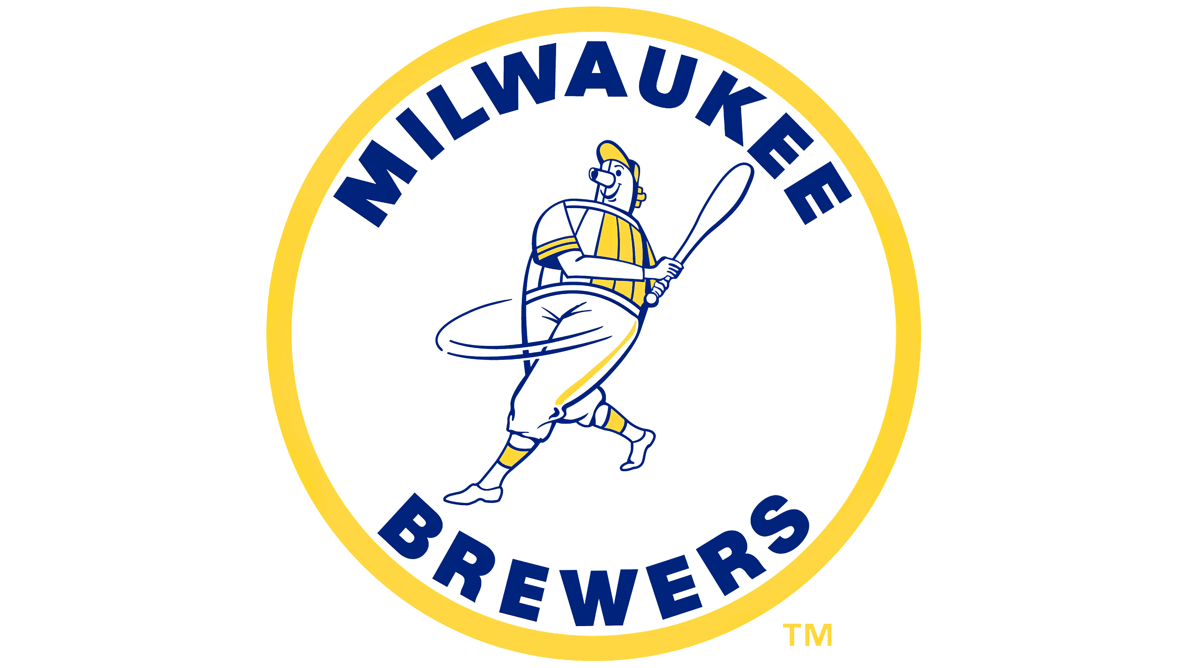 MILWAUKEE, WI - MAY 21: A detail view of a Milwaukee Brewers logo