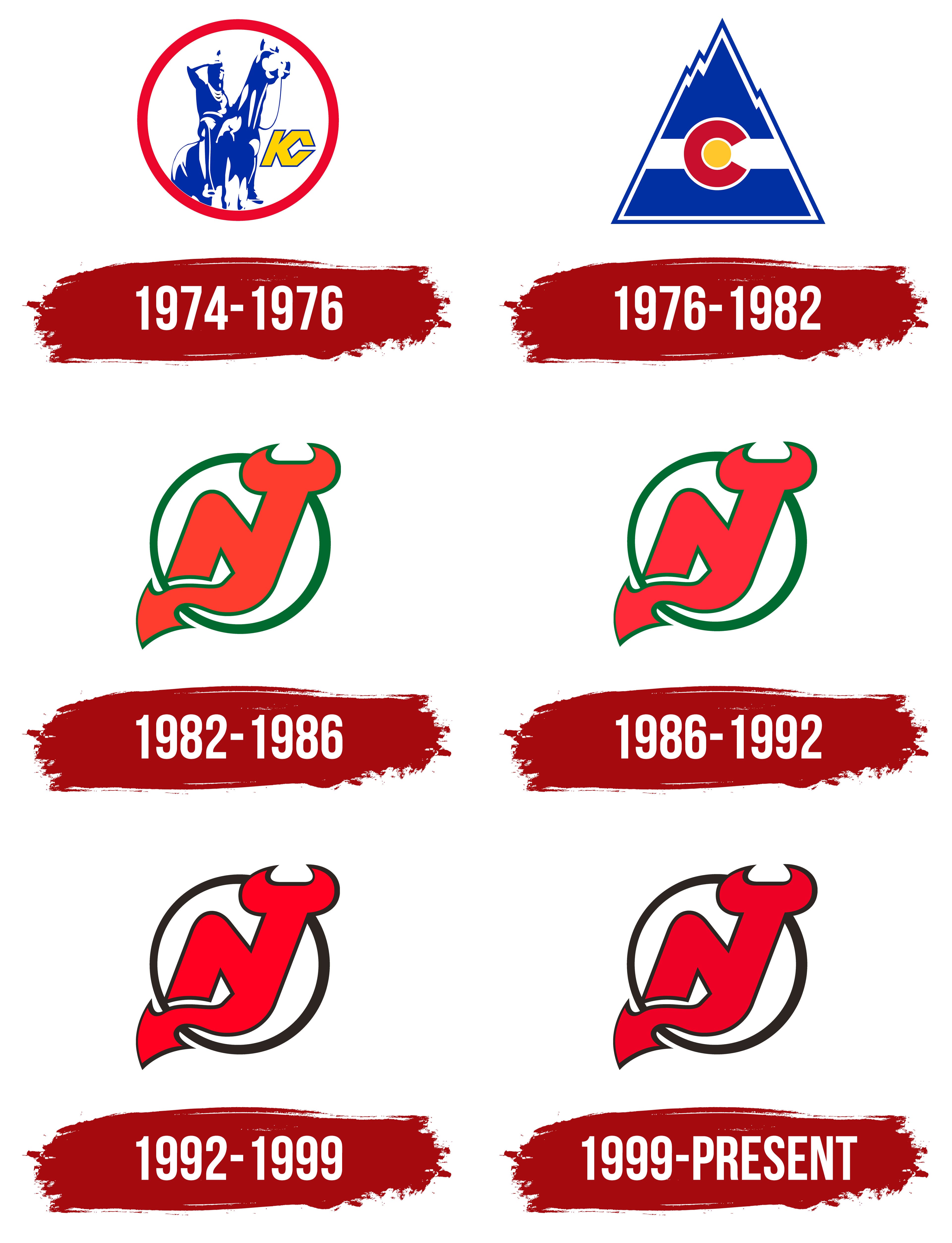 NHL's New Jersey Devils All-Time Logos, Uniforms and Arenas (1974