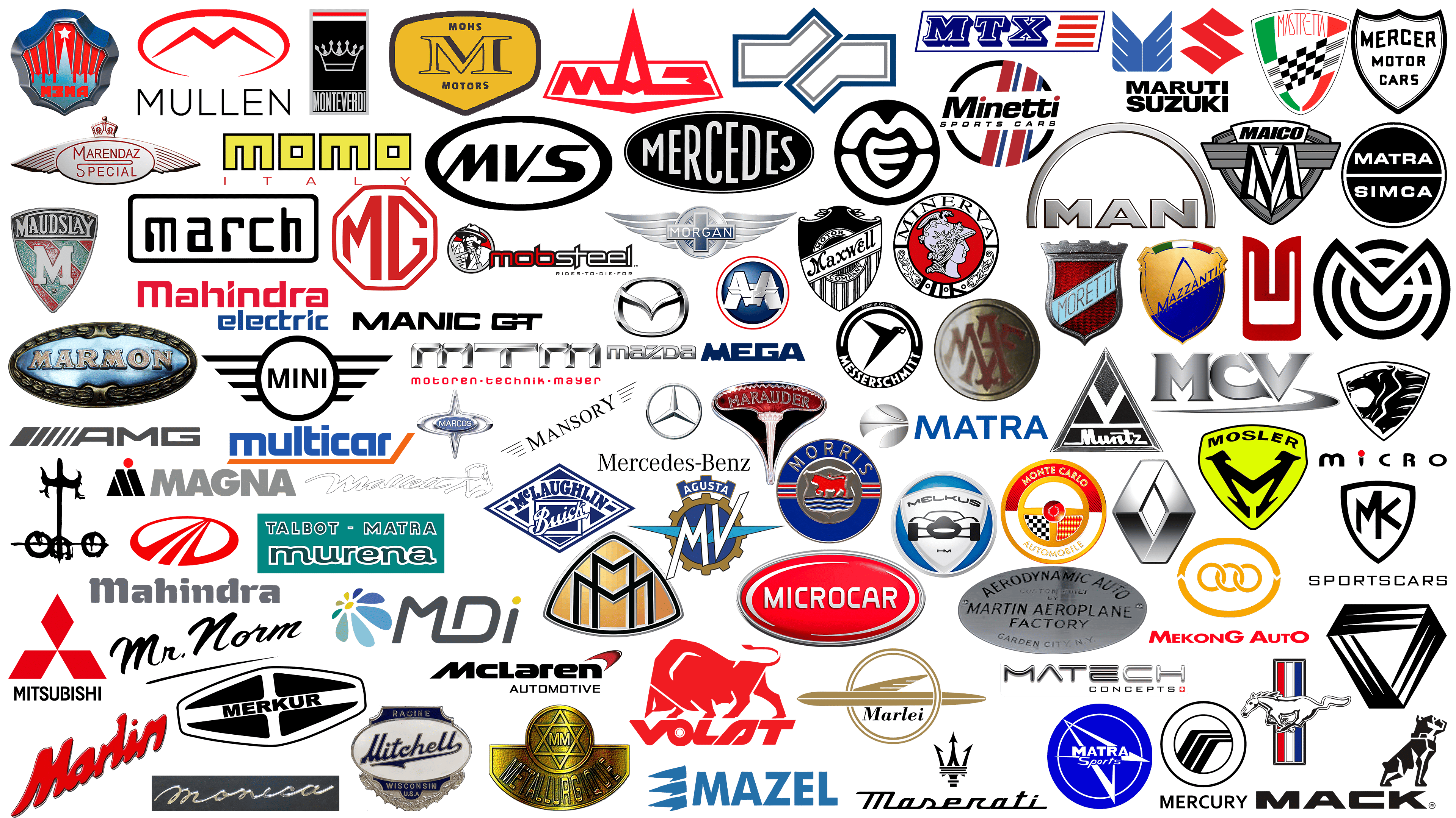 Cars brands and logos that start with M, image size:3840x2160