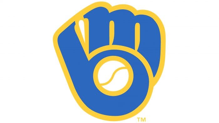 Milwaukee Brewers Ball in Glove primary logo 1978-1993