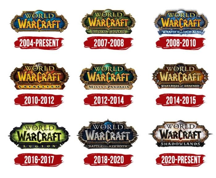 Evolution of the World of Warcraft Logo World of Warcraft Logo History