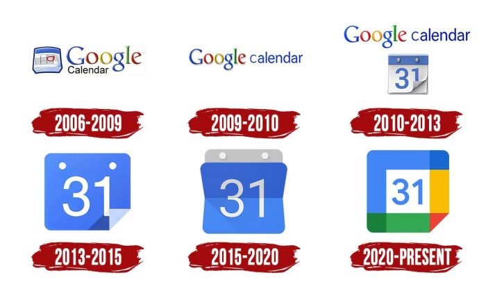 Evolution of the Google Calendar Logo Google Calendar Logo History