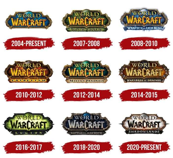 Evolution of the World of Warcraft Logo World of Warcraft Logo History