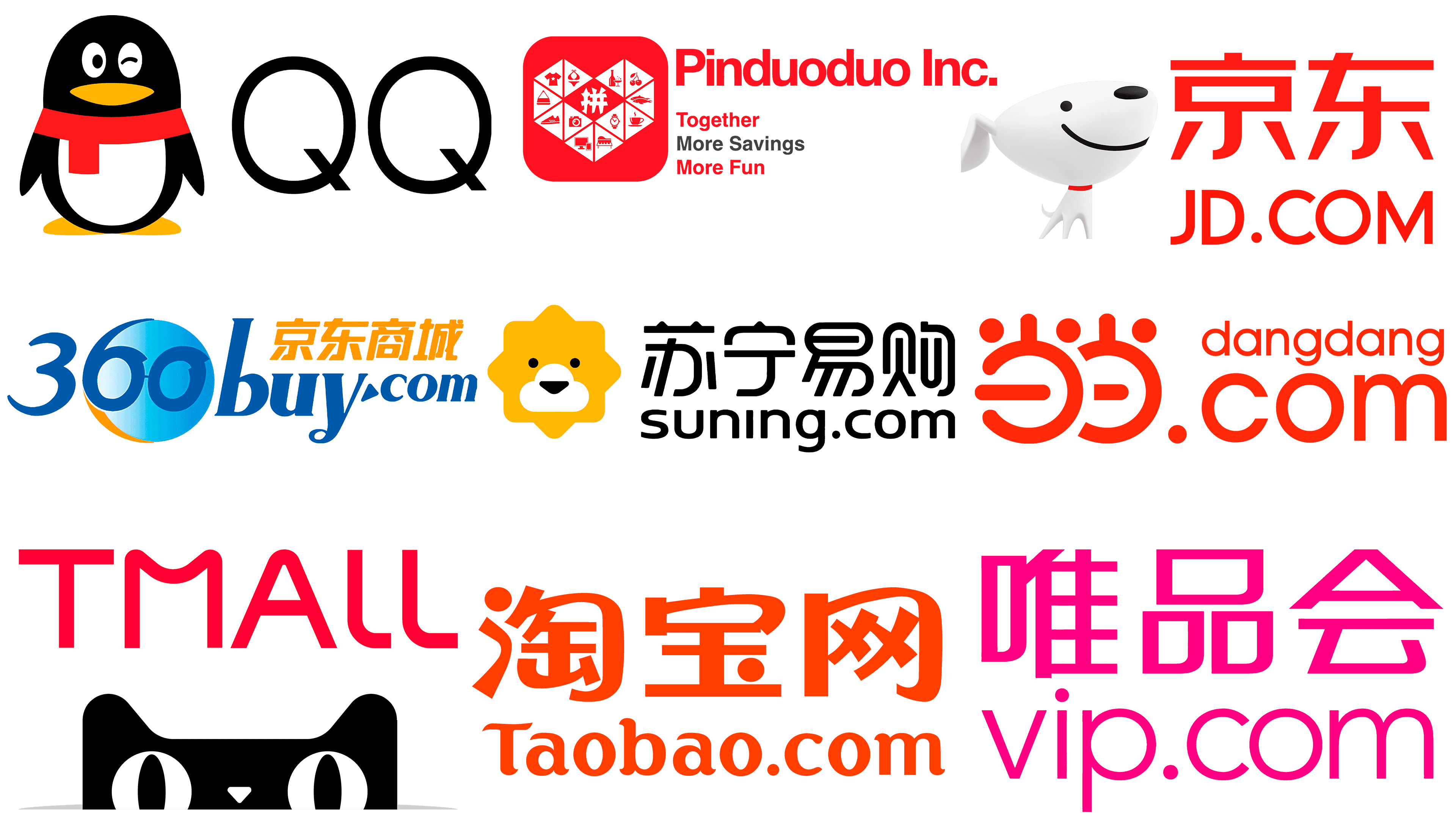 Most famous logos of Chinese shopping sites