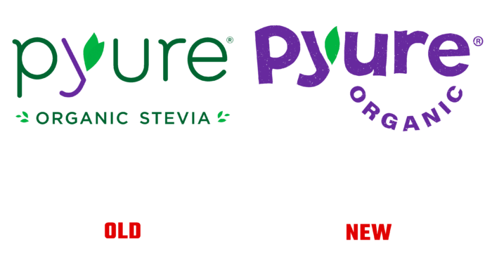 Pyure Organic Old and New Logo (history)