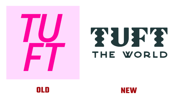 Tuft the World Old and New Logo (history)