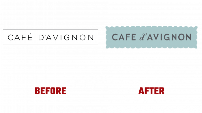 Café d'Avignon Before and After Logo (history)