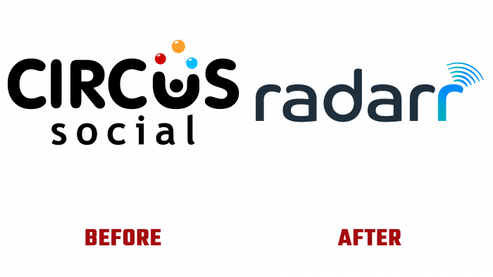 Circus Social and Radarr Before and After Logo (history)