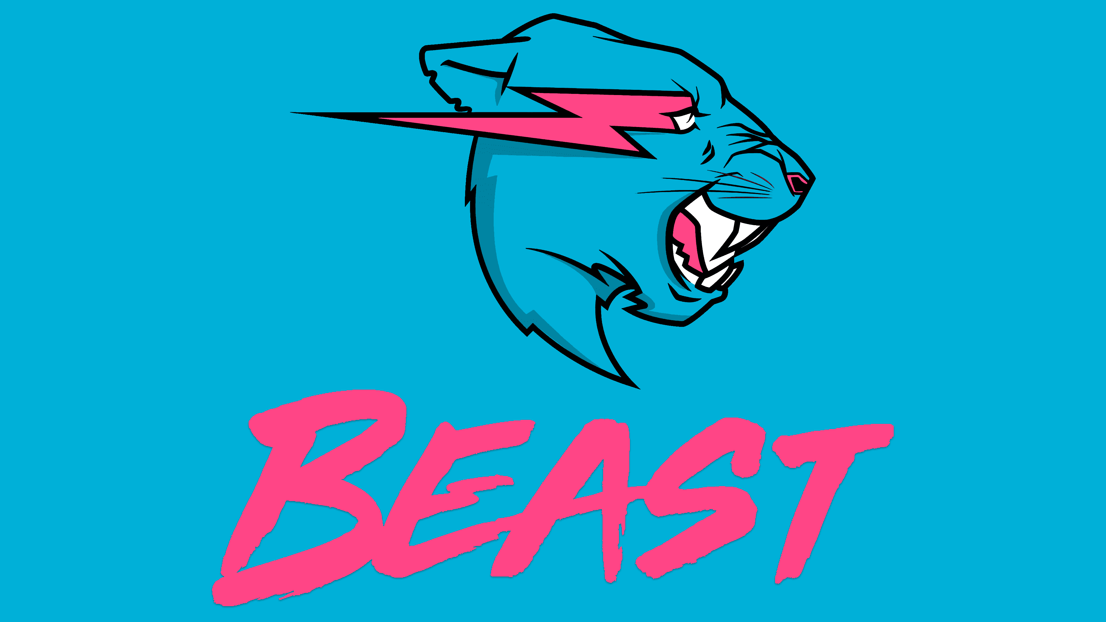 Download Mr Beast Logo With Neon Triangle Wallpaper