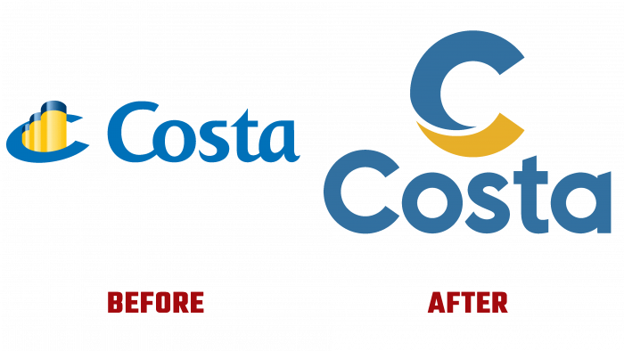 Costa Cruises Before and After Logo (history)