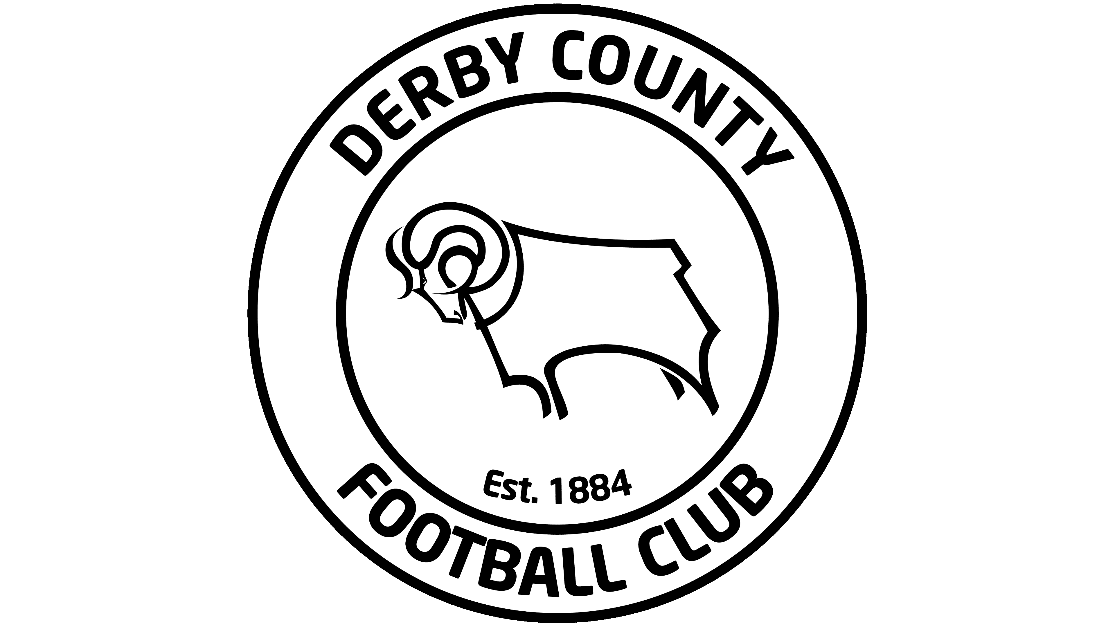 Derby County Iron On Navy Ram Badge 