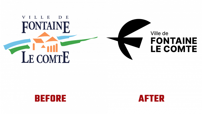 Fontaine le Comte Before and After Logo (history)