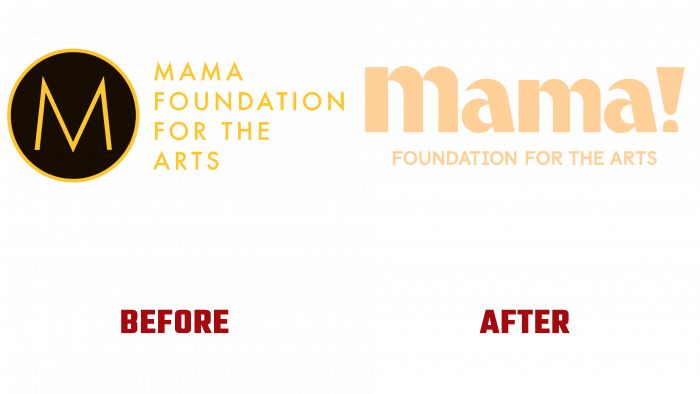 Mama Foundation for the Arts Before and After Logo (history)