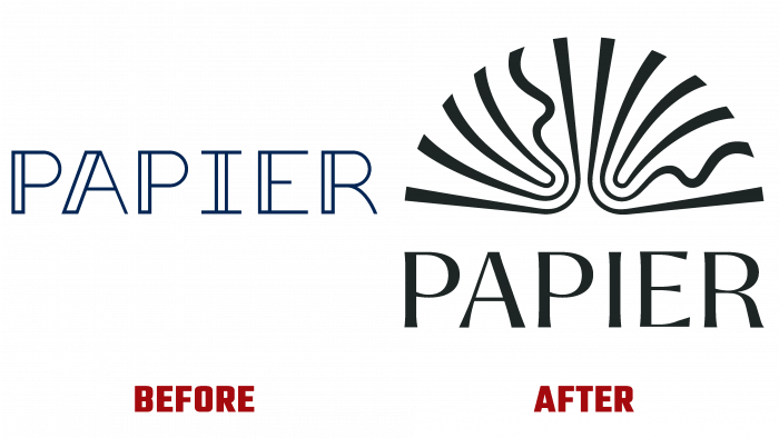 Papier Before and After Logo (history)