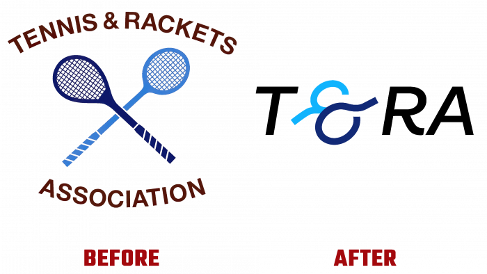 Tennis and Rackets Association Before and After Logo (history)