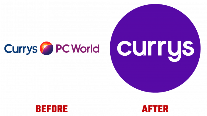 Currys Before and After Logo (history)