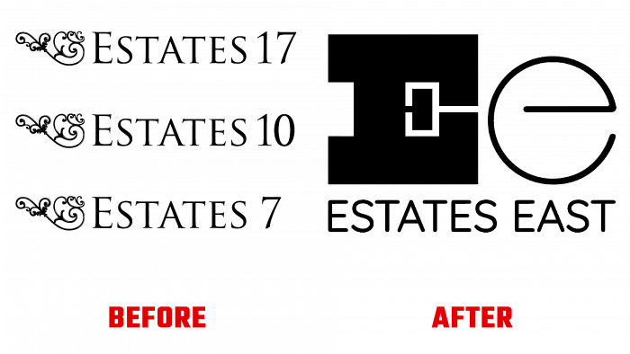 Estates East Before and After Logo (history)