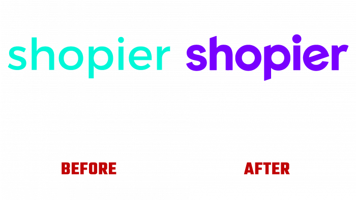 Shopier Before and After Logo (history)