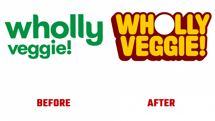 Wholly Veggie Before and After Logo (history)
