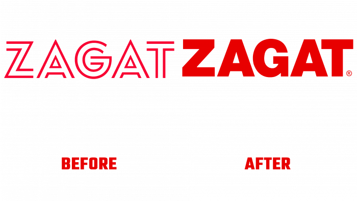 Zagat Before and After Logo (history)