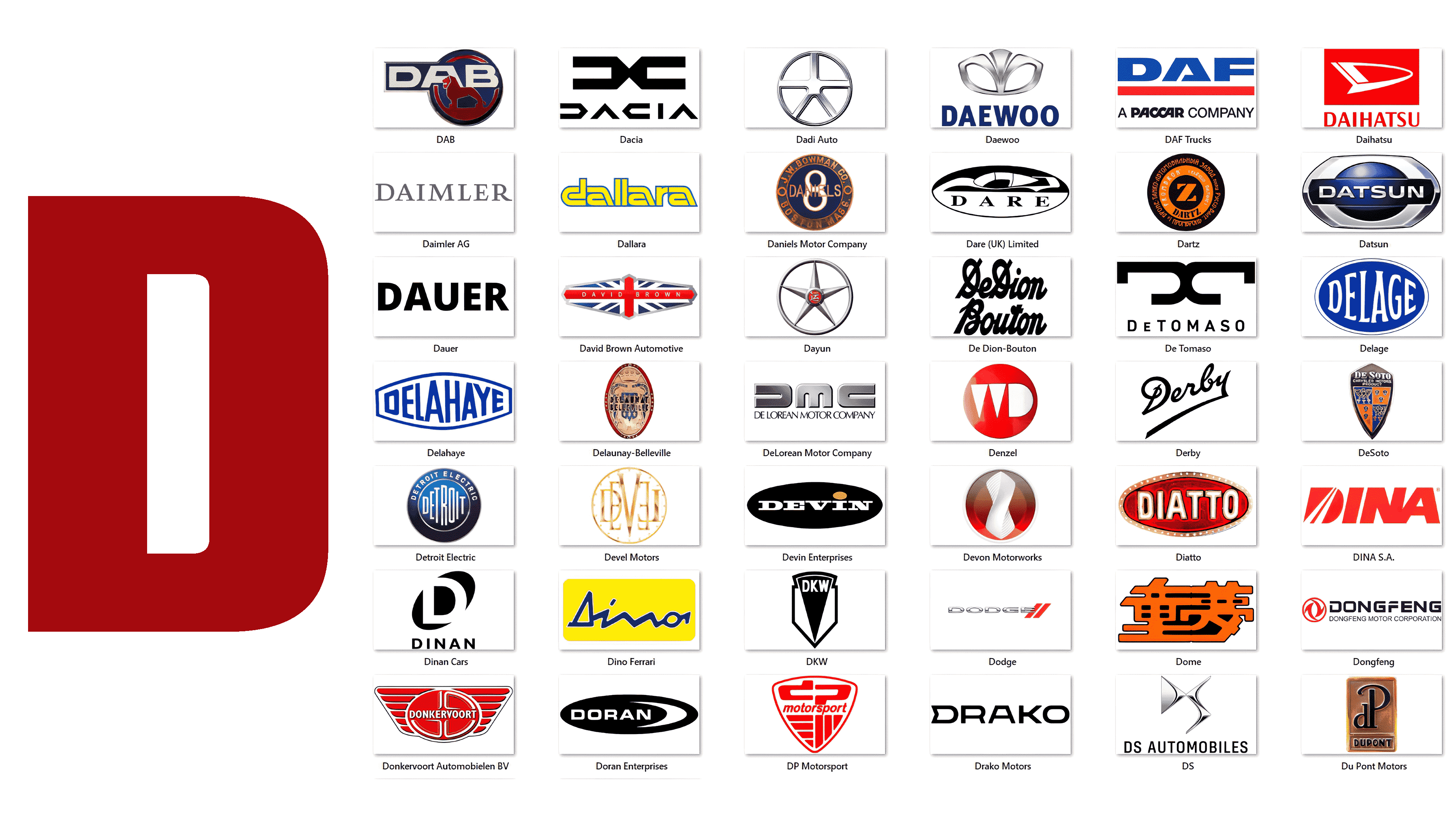 automotive logos starting with d