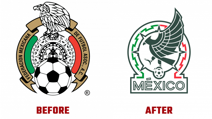 Mexican Football Federation Before and After Logo (history)
