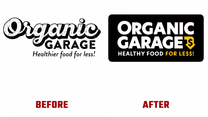 Organic Garage Before and After Logo (history)