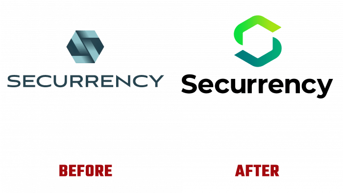 Securrency Before and After Logo (history)