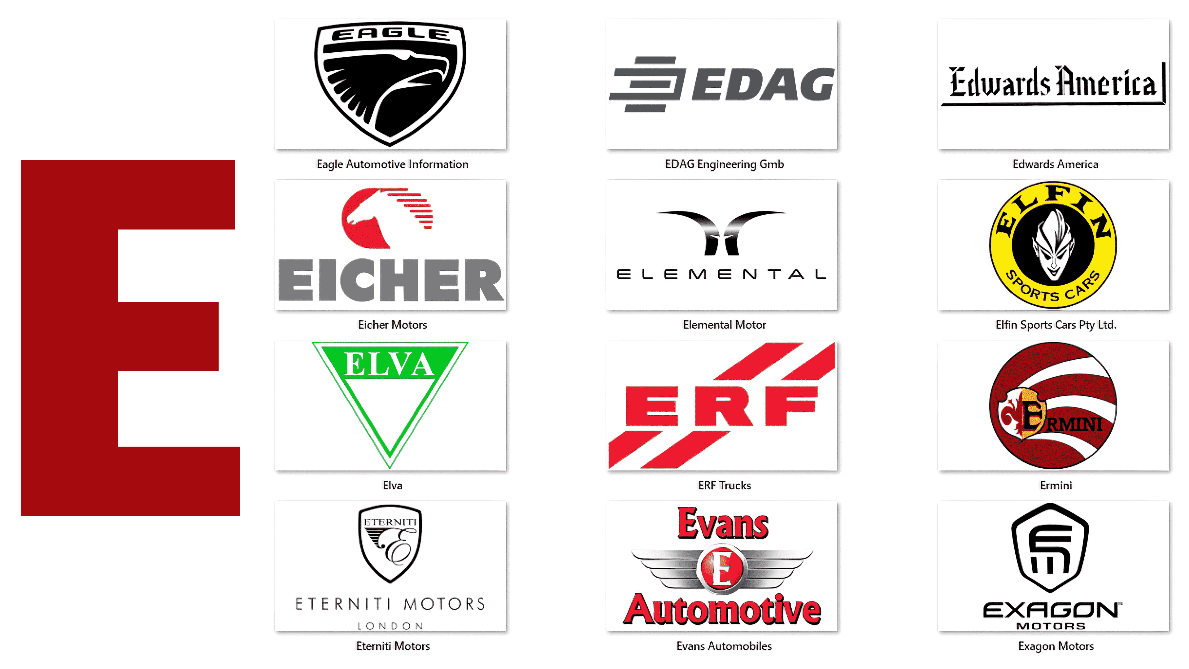 what car brands start with e