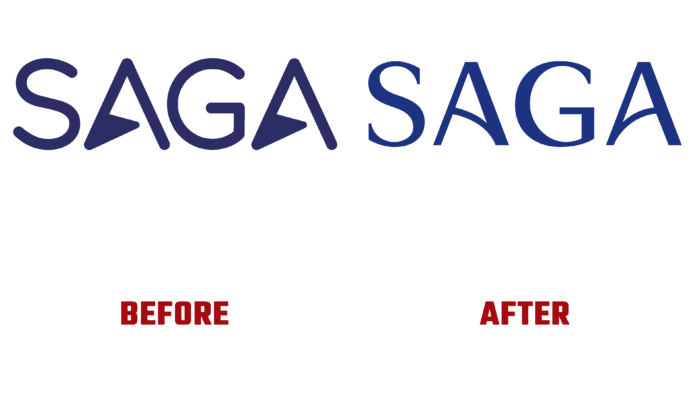 Saga Before and After Logo (history)