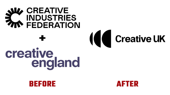 Creative UK Before and After Logo (history)