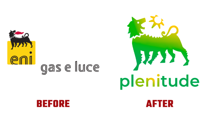 Plenitude Before and After Logo (History)