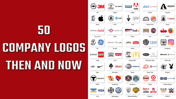 50 company logos then and now