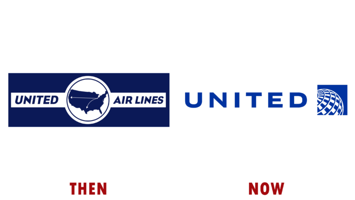 United Airlines Logo (then and now)