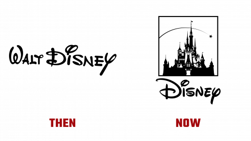 Walt Disney Logo then and now