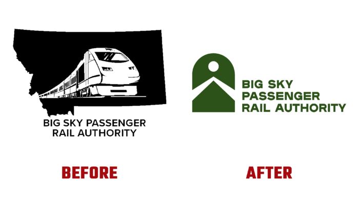 Big Sky Passenger Rail Authority Before and After Logo (History)