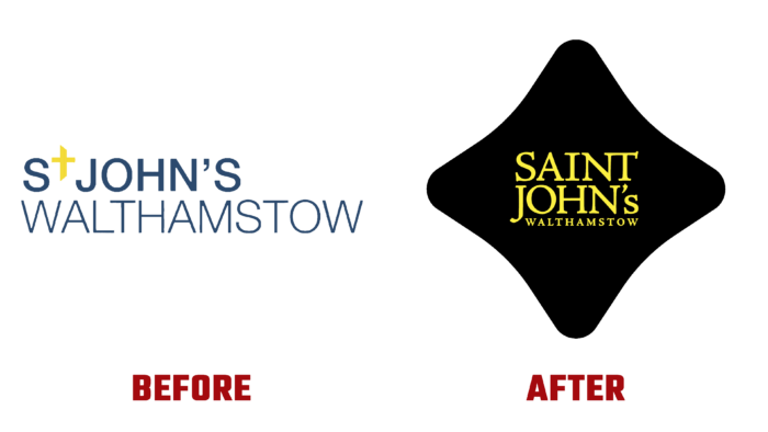 Saint John's Walthamstow Before and After Logo (History)