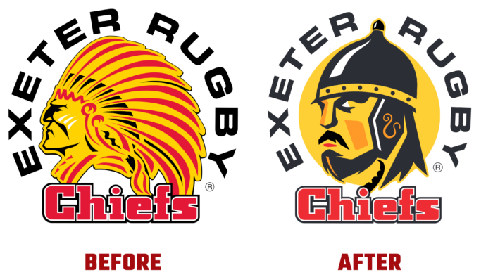 Exeter Chiefs Before and After Logo