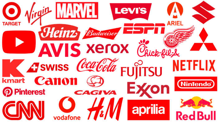 Most famous logos in Red
