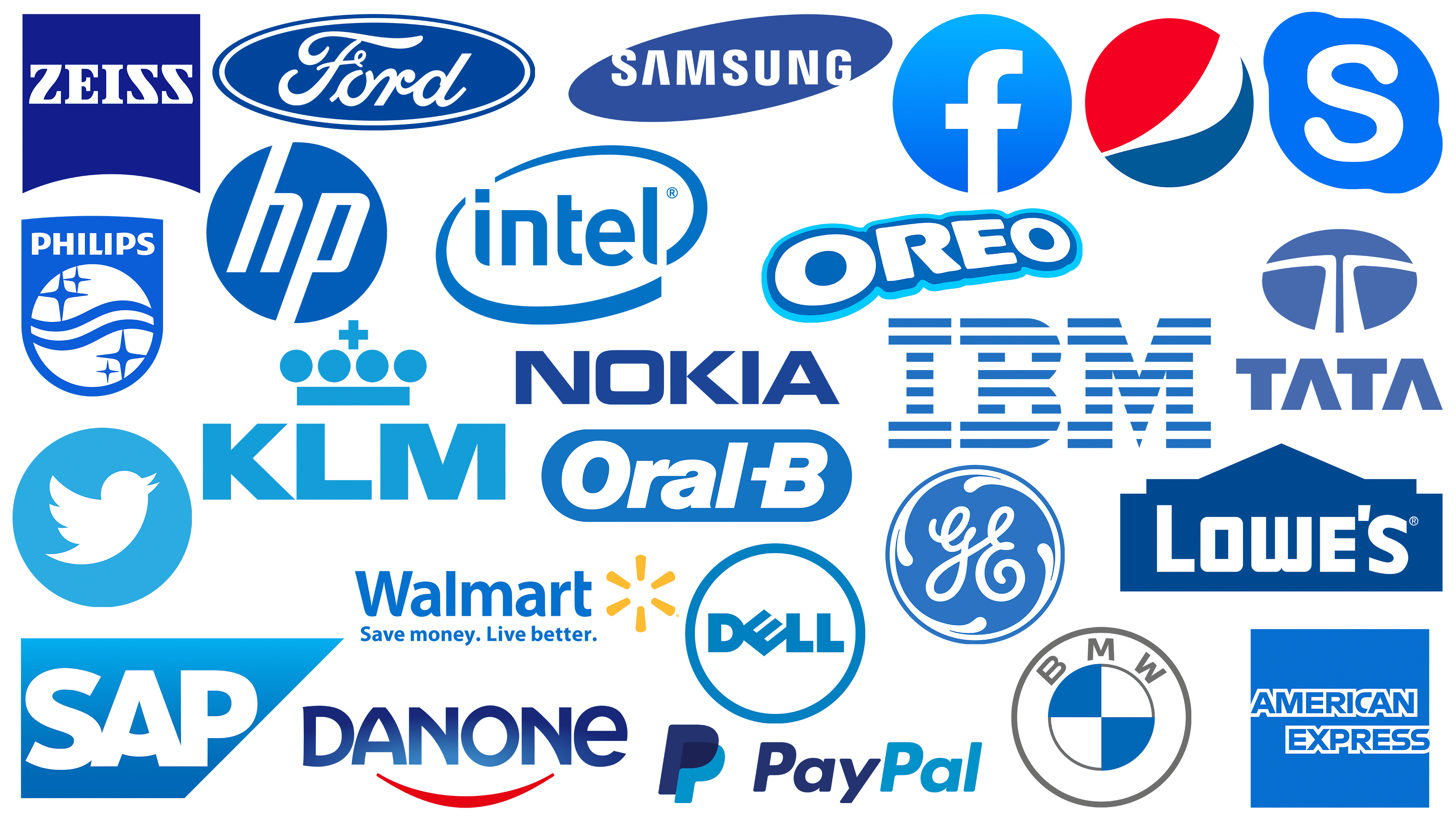 blue logos famous