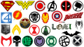 Famous superhero logos and names
