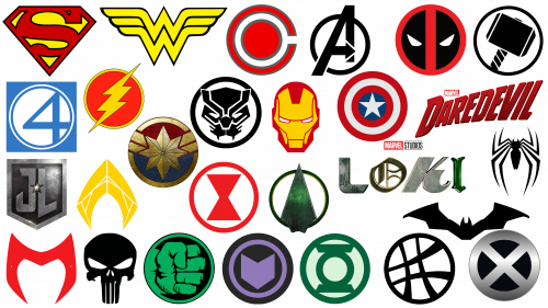 Famous superhero logos and names