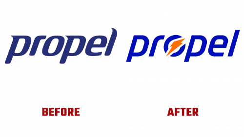 Propel Water Logo Evolution (history)