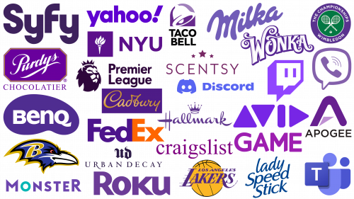 Famous purple logos