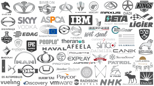 Most Famous Logos in Grey