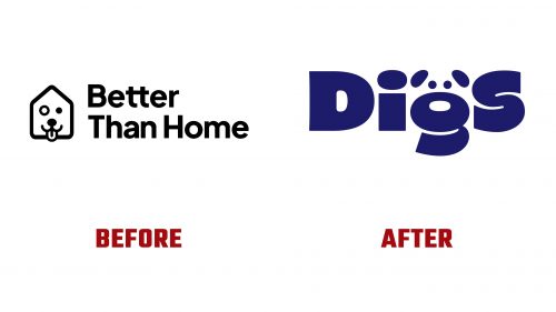 Digs Dog Care Logo Evolution